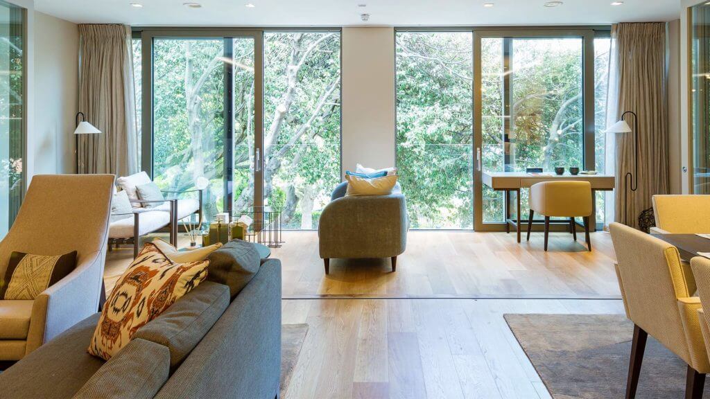 Berkeley Living and sunroom