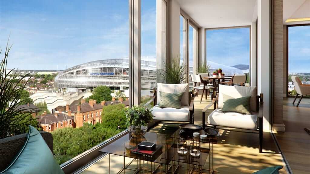 View of Aviva Stadium from Sunroom at Lansdowne Place Apartments