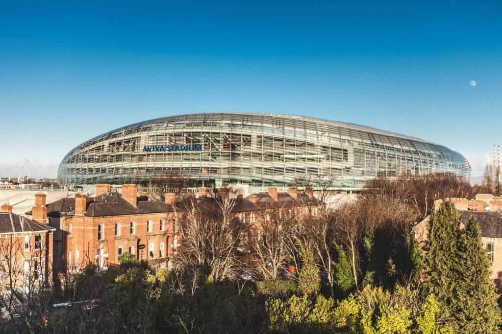 View of Aviva Stadium in Dublin 4 from the luxury apartments at Lansdowne Place