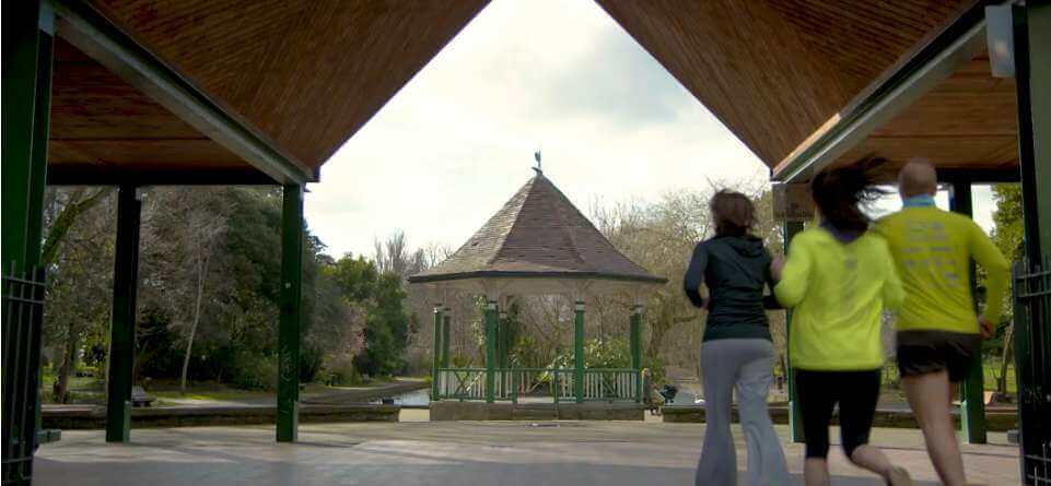 Joggers in Herbert Park, Ballsbridge located a short stroll from Lansdowne Place